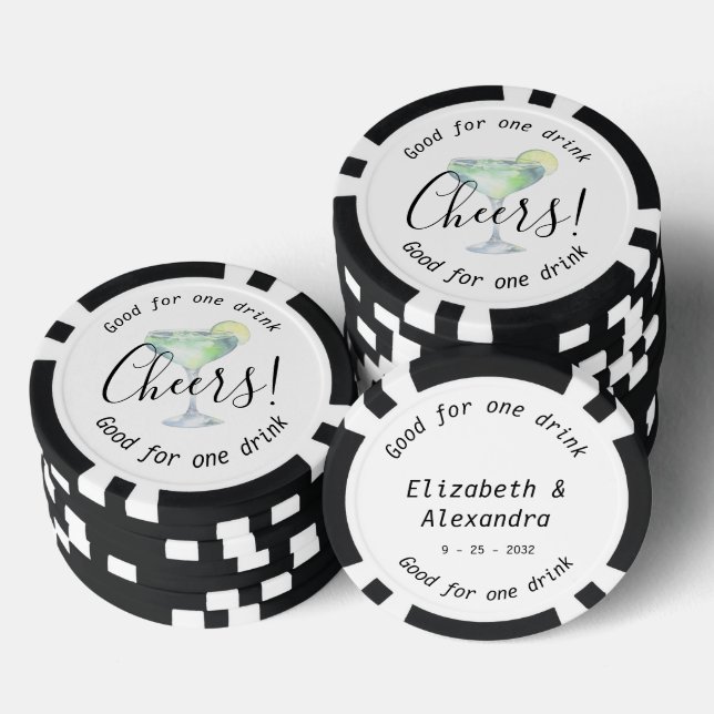 Lot De Jeton De Poker Mariage de boisson Daiquiri moderne (Empiler)