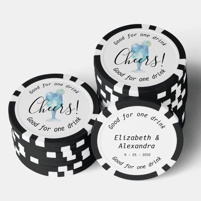 Lot De Jeton De Poker Mariage de boisson Hawaiian (Empiler)