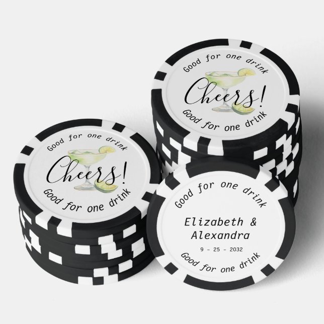 Lot De Jeton De Poker Mariage de boisson Margarita moderne (Empiler)