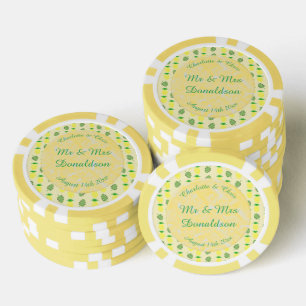 Lot De Jeton De Poker Mariage d'été tropical Ananas et Palm Feuille