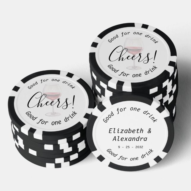Lot De Jeton De Poker Mariage moderne de vin rouge (Empiler)