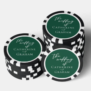 Lot De Jeton De Poker Mariage personnalisé Emerald Green White