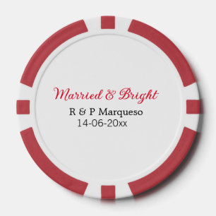 Lot De Jeton De Poker Marié & lumineux ajouter nom de couple mariage ajo