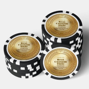 Lot De Jeton De Poker Médaille d'or réaliste 3D personnalisable et modif