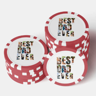 Lot De Jeton De Poker Meilleur Papa du Monde | Modèle de maquette de col