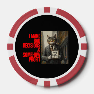 Lot De Jeton De Poker Mème de chat de Wall Street | Drôle investisseur m