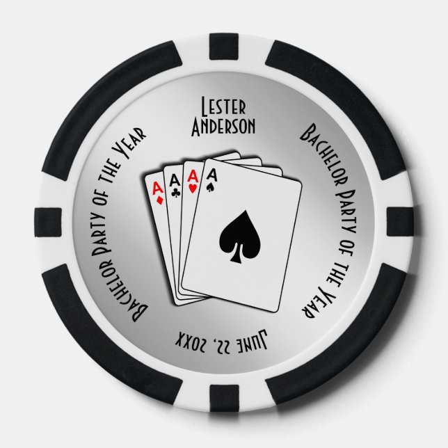 Lot De Jeton De Poker Méménto personnalisé du Bachelor Party (Recto)