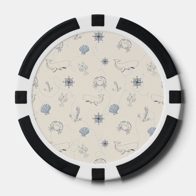Lot De Jeton De Poker Mer marine (Recto)