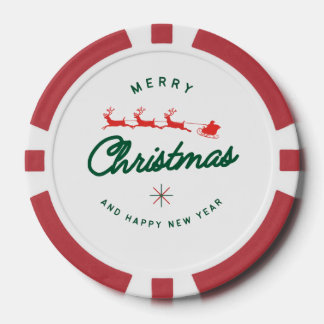 Lot De Jeton De Poker Merry Christmas and happy New Year 