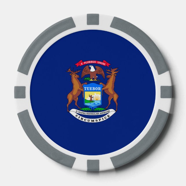 Lot De Jeton De Poker Michigan State Flag Design (Recto)