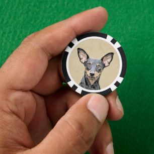 Lot De Jeton De Poker Miniature Pinscher Peinture mignonne Chien Art ori