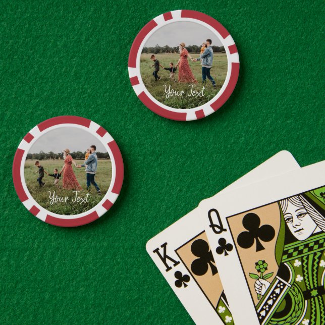 Lot De Jeton De Poker Modèle photo et texte personnalisé (Table de poker (double))