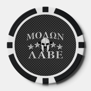 Lot De Jeton De Poker Molon Labe Spartan Warrior 5 étoiles Carbon