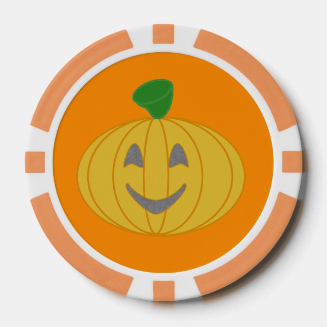 Lot De Jeton De Poker Mon Lucky Orange Citrouille Halloween Party Poker  (Recto)