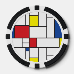 Lot De Jeton De Poker Mondrial Minimaliste Géométrique De Stijl Art Mode