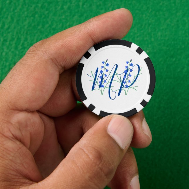 Lot De Jeton De Poker Monogramme Bluebells (main)