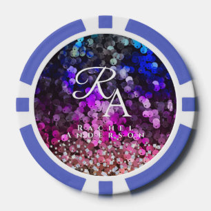 Lot De Jeton De Poker Monogramme de séquence de rayures