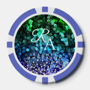 Lot De Jeton De Poker Monogramme de séquence de rayures