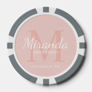 Lot De Jeton De Poker Monogramme et nom de la servante d'accueil personn