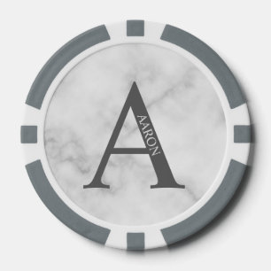 Lot De Jeton De Poker Monogramme et nom personnalisés