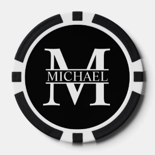 Lot De Jeton De Poker Monogramme et nom personnalisés