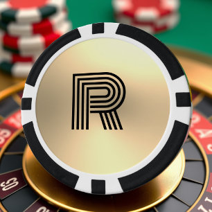 Lot De Jeton De Poker Monogramme Gold Ombre
