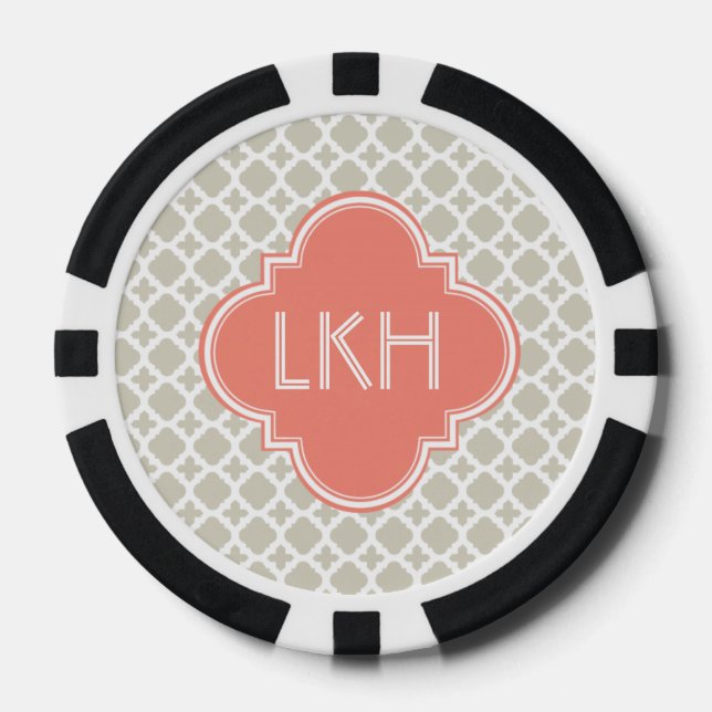 LOT DE JETON DE POKER MONOGRAMME MAROCAIN EN CARRÉ (Recto)