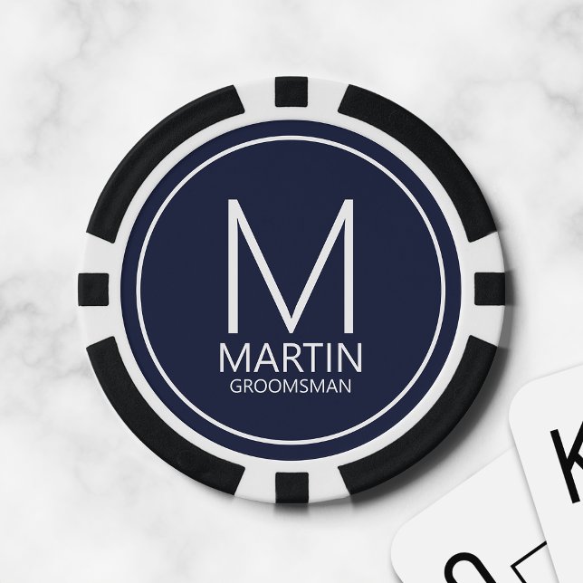 Lot De Jeton De Poker Monogramme personnalisé moderne et Groomsmen de no (Créateur téléchargé)