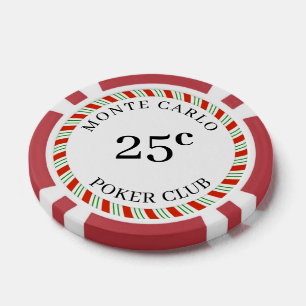 Lot De Jeton De Poker Monte Carlo Lisse 25 Centimes 14 Grammes à Marque 