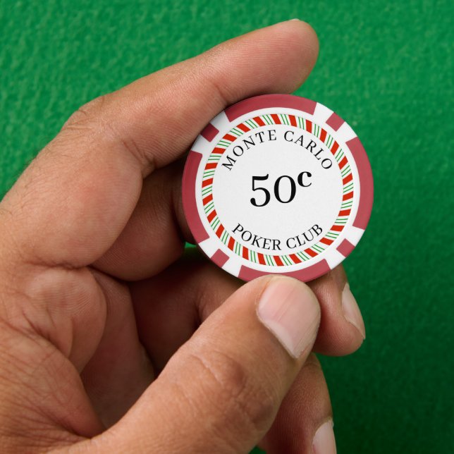 Lot De Jeton De Poker Monte Carlo Lisse 50 Cent 14 Grammes à Marque Pers (main)