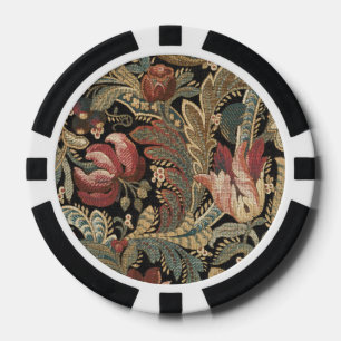 Lot De Jeton De Poker Motif botanique floral botanique vintage sombre et