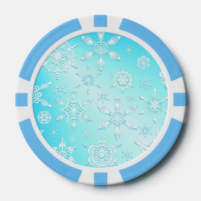 Lot De Jeton De Poker Motif Crystal Snowflakes (Recto)