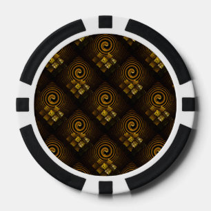 Lot De Jeton De Poker Motif d'art abstrait élégant boho moderne or #502