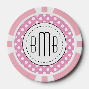 Lot De Jeton De Poker Motif de pois rose mignon