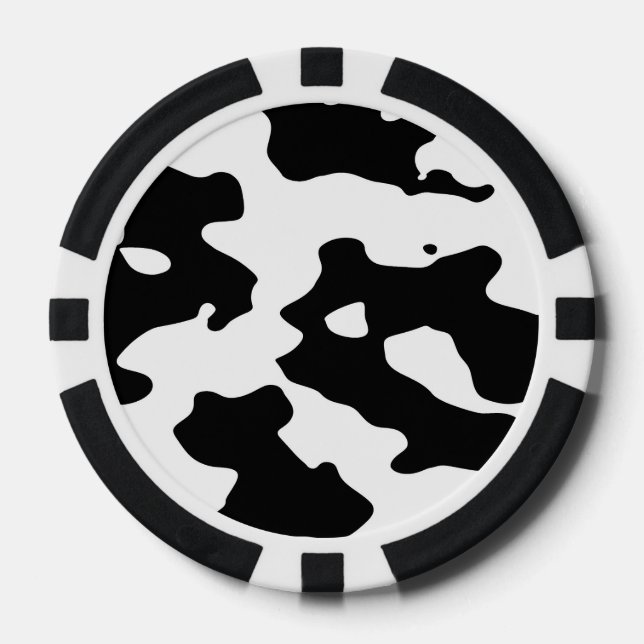 Lot De Jeton De Poker Motif de vache noir et blanc (Recto)