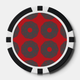 Lot De Jeton De Poker Motif Guilloche Net rouge