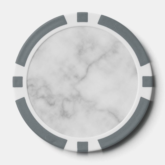 Lot De Jeton De Poker Motif Marbre blanc élégant (Recto)