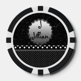 Lot De Jeton De Poker Motif pois blanc noir de la paix amour Destinée