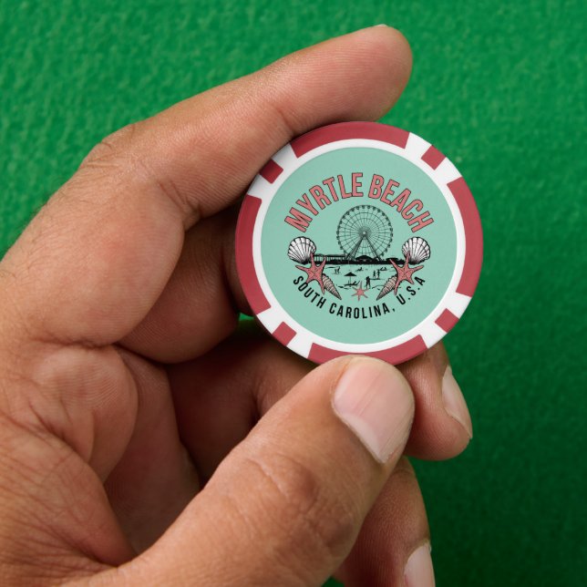 Lot De Jeton De Poker Myrtle Beach Retro Vignette (main)