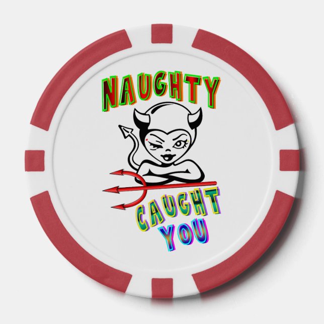 Lot De Jeton De Poker Naughty T'A Pris (Recto)