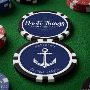 Lot De Jeton De Poker Nauti Choses Avant que la Bague Ancre Célibataire