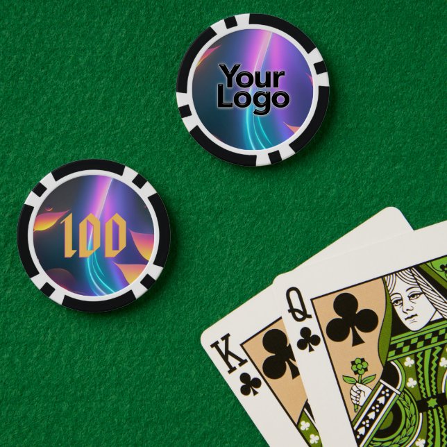 Lot De Jeton De Poker Neon Futuristic Poker Party Entreprise (Table de poker (double))