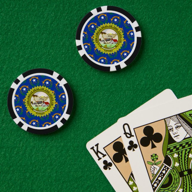 Lot De Jeton De Poker Nevadan Flag & Seal, Nevada (Table de poker (double))