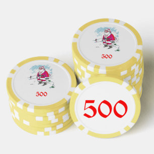Lot De Jeton De Poker No Ho Ho Ho jaune 500 puce de poker rayé