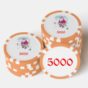 Lot De Jeton De Poker No Ho Ho Ho orange 5000 puce de poker rayé