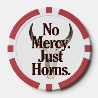 Lot De Jeton De Poker No Mercy Just Horns Longhorn Skull Brutal Bull 