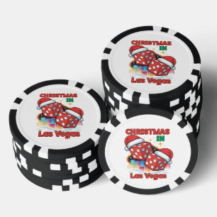 Lot De Jeton De Poker Noël à Las Vegas Ambiance des Fêtes
