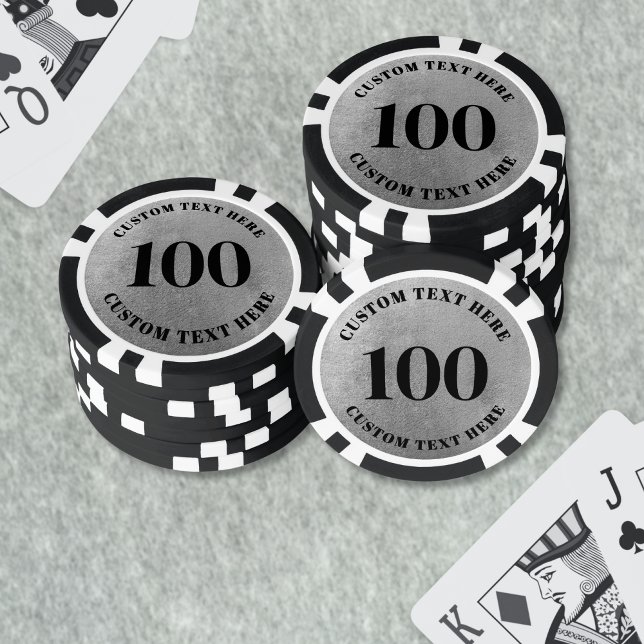 Lot De Jeton De Poker Noir Blanc 100 Numéroté (Black White 100 Numbered Poker Chips)