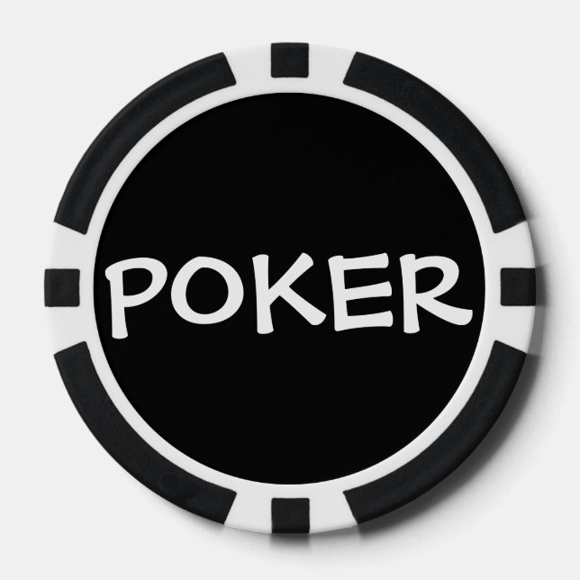 Lot De Jeton De Poker Noir & Blanc (Personnaliser) - Chips de Poker (Recto)