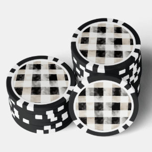 Lot De Jeton De Poker Noir Chic Crème Plaid Noël